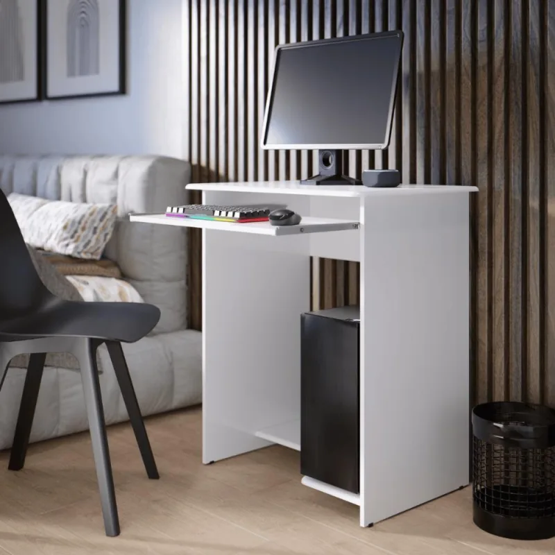 Mesa De Computador Escrivaninha Barcelona Branco - Não Informado - Móveis
