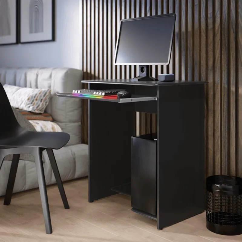 Mesa De Computador Escrivaninha Barcelona Preto - Não Informado - Móveis