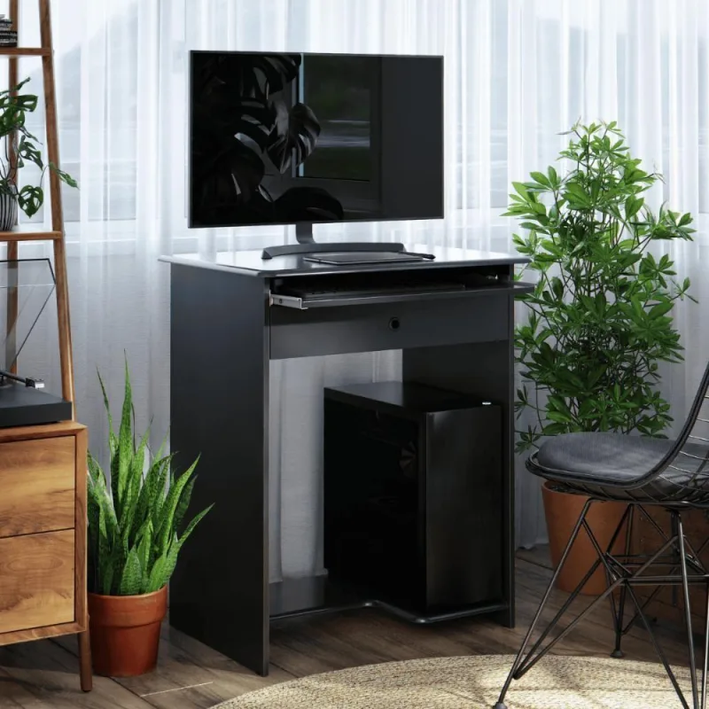 Mesa De Computador Escrivaninha Com Gaveta Barcelona Preto - Não Informado - Móveis