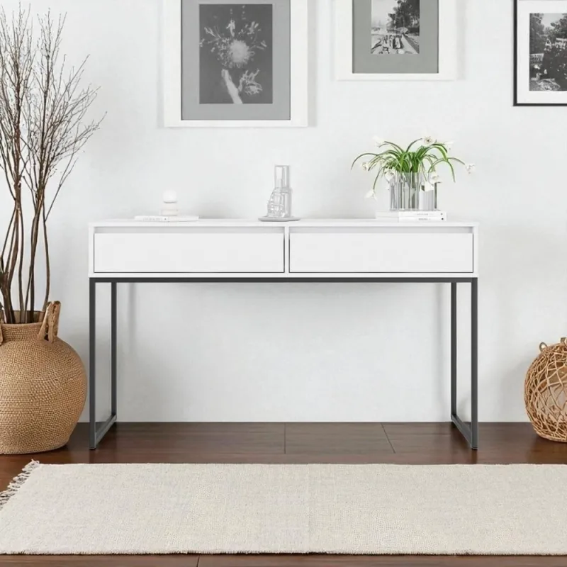 Aparador Metalic Pés Em Metal Estilo Industrial Sala Estar Branco - Casah - Móveis