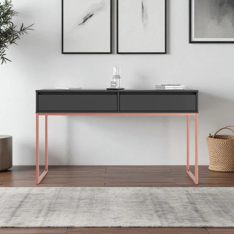 Aparador Metalic Pés Em Metal Estilo Industrial Sala Estar Preto Cobre - Casah - Móveis