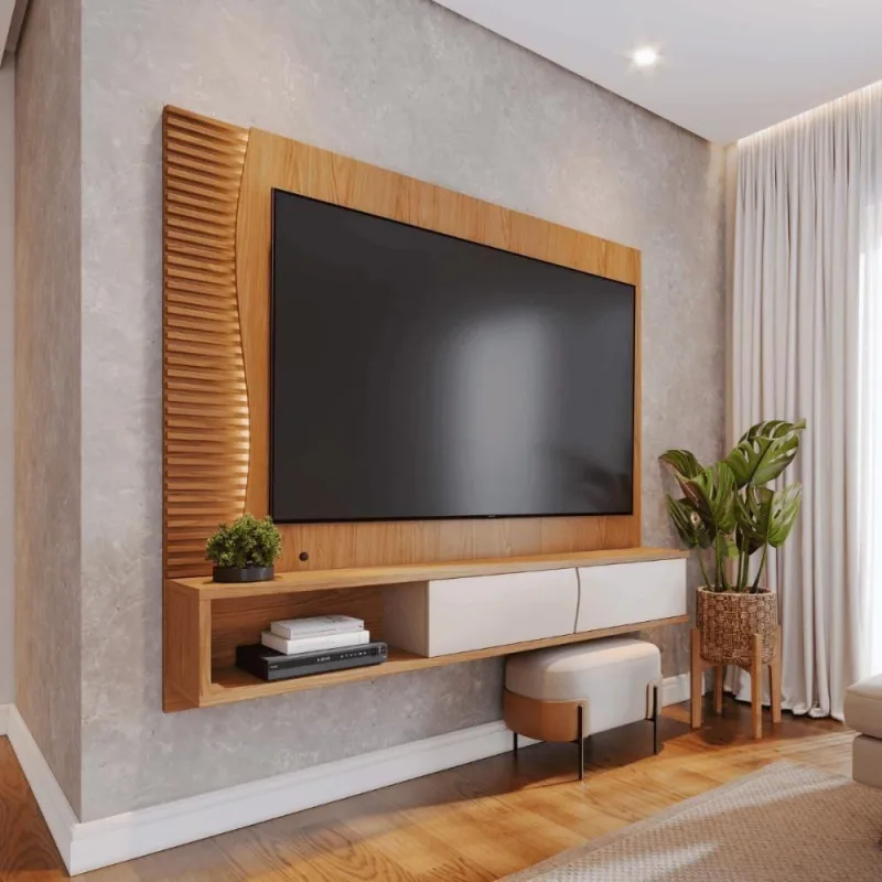 Painel Para Tv Persia Freijo Off White Matte - Casah - Agro