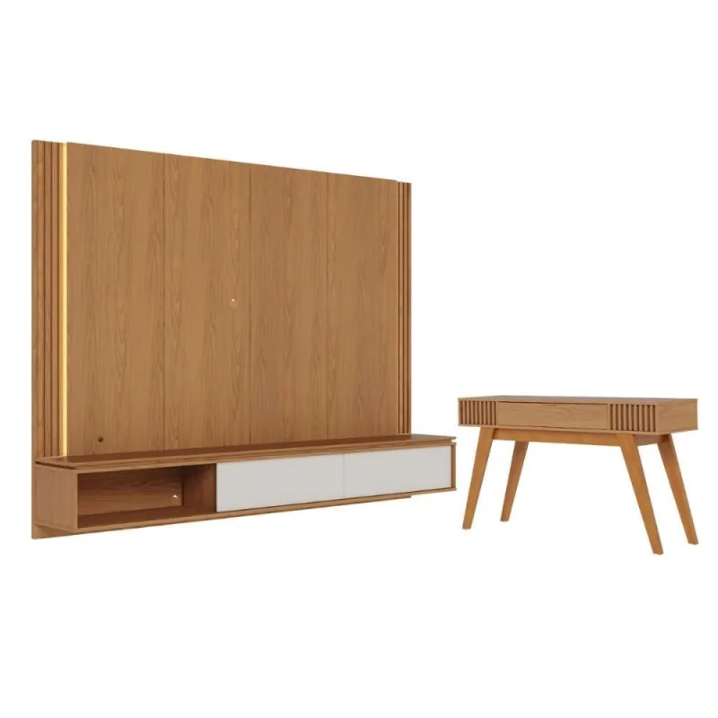 Conjunto Buffet E Painel Tv Iris Freijo Off White Matte - Casah - Móveis