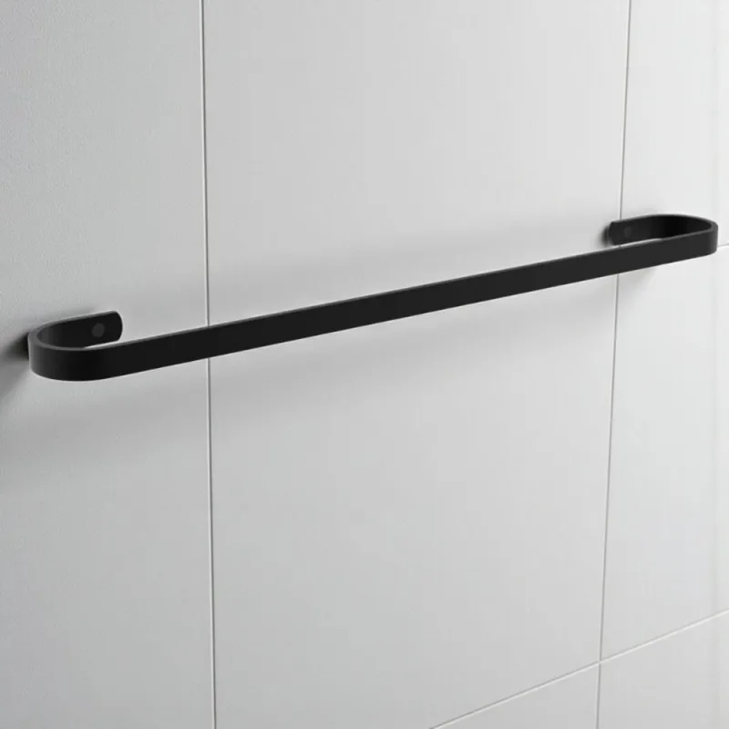 Porta Toalha de Banho Parede 60cm Alumínio Preto Fosco Casah - Casah - Cama, Mesa E Banho