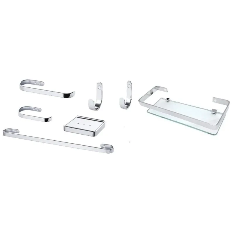 Acessórios para Banheiro Suporte 2 Kits 14 Peças Conjunto Completo Cinza Casah - Casah - Agro