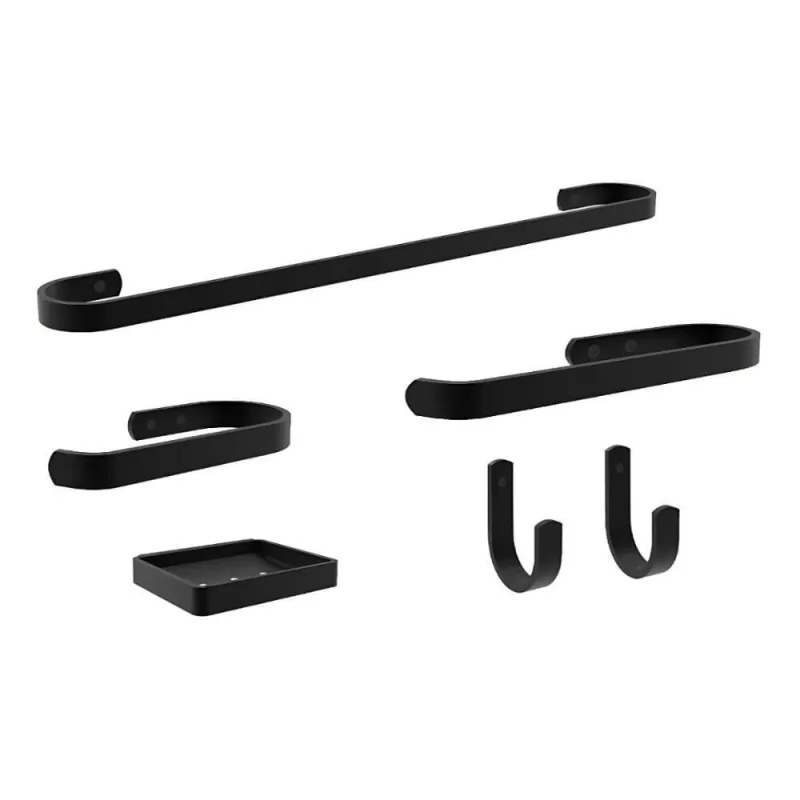 Suporte Kit De Acessório Para Banheiro 6 Peças Preto - Casah - Câmeras E Drones