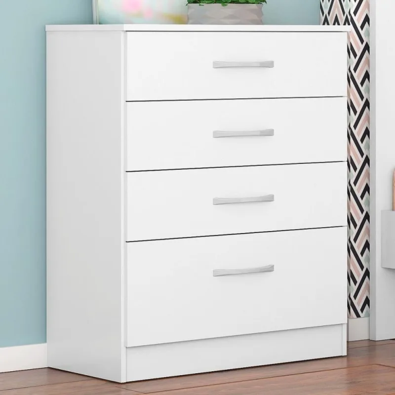 Cômoda Mistral 4 Gavetas MDP Puxador Plástico Branco Demóbile - Demóbile - Móveis