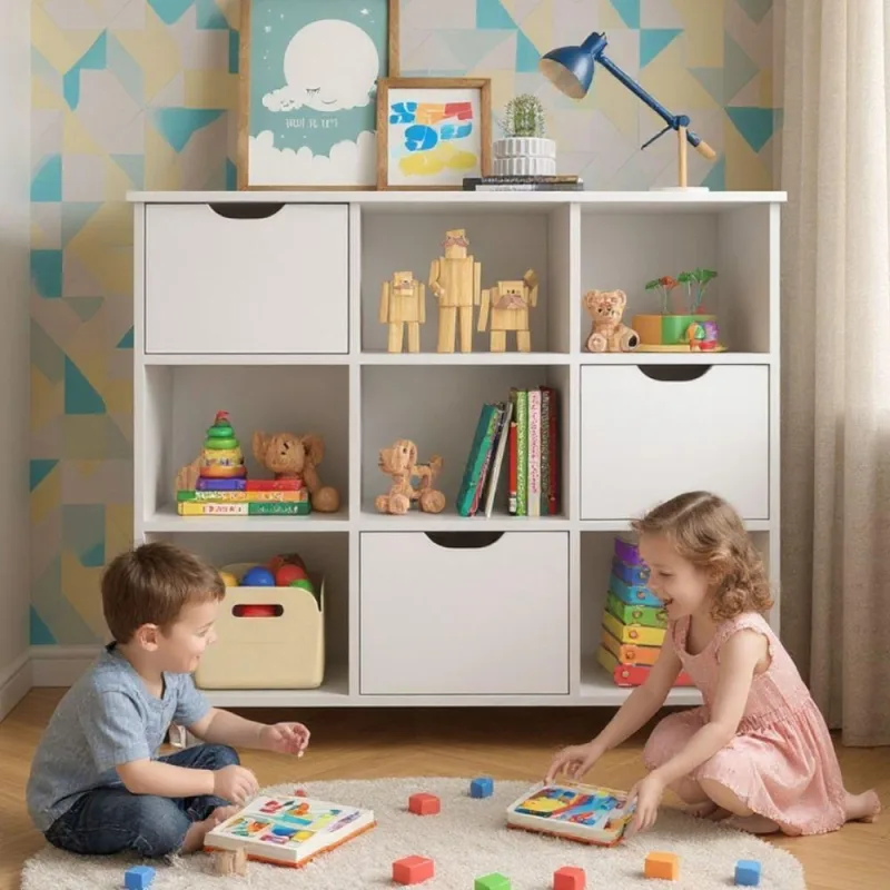 Nicho para Quarto Infantil Nápoles 3 Gavetas MDP 108CM Branco - Qmovi - Agro