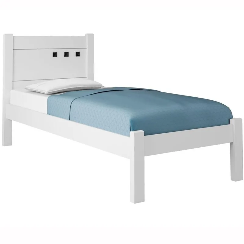 Cama Box com Colchão Solteiro Cama Solteiro Paola II Branco com Colchão Branco Framar - Framar - Colchões