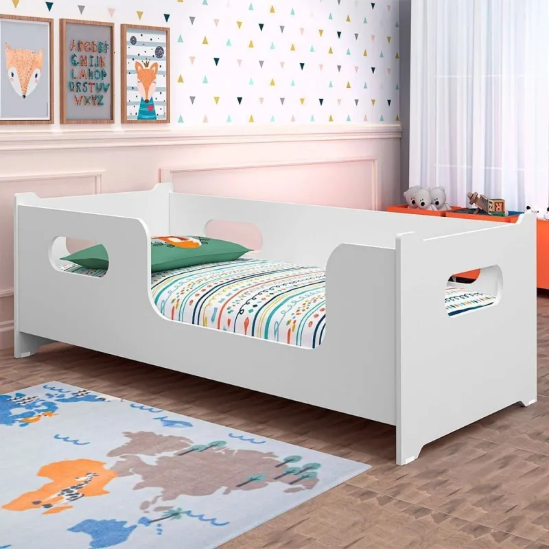 Cama Montessoriana Solteiro Estrutura MDF MDP Branco Gabrielli Móveis - Gabrielli Moveis - Cama, Mesa E Banho