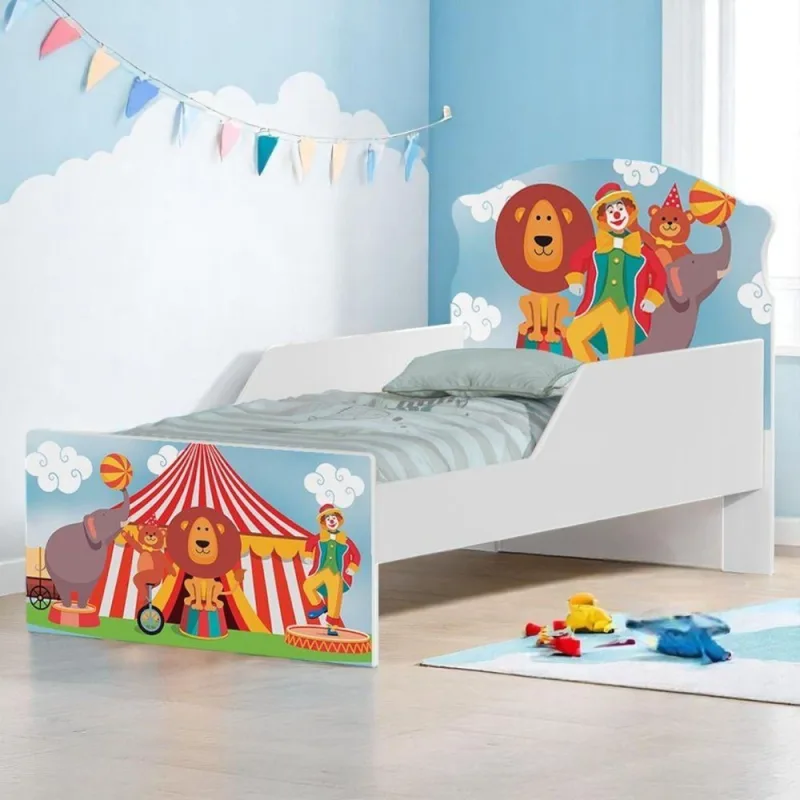 Cama Infantil Circo Cirquense MDF Branco Cambel Móveis Solteiro - Cambel Moveis - Móveis