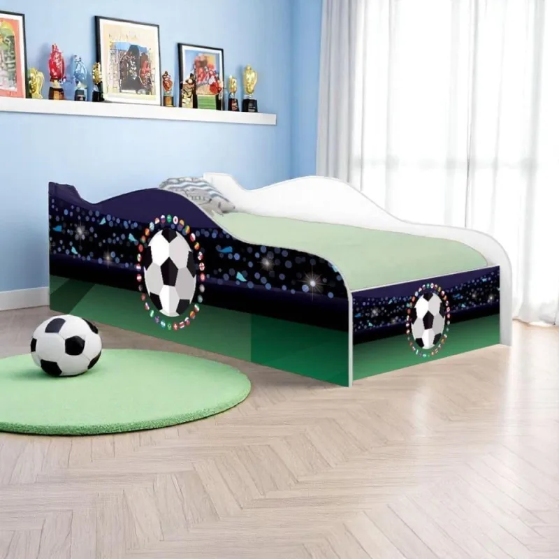 Mini Cama Infantil Futebol Flags MDF Branco Solteiro Casah - Casah - Agro