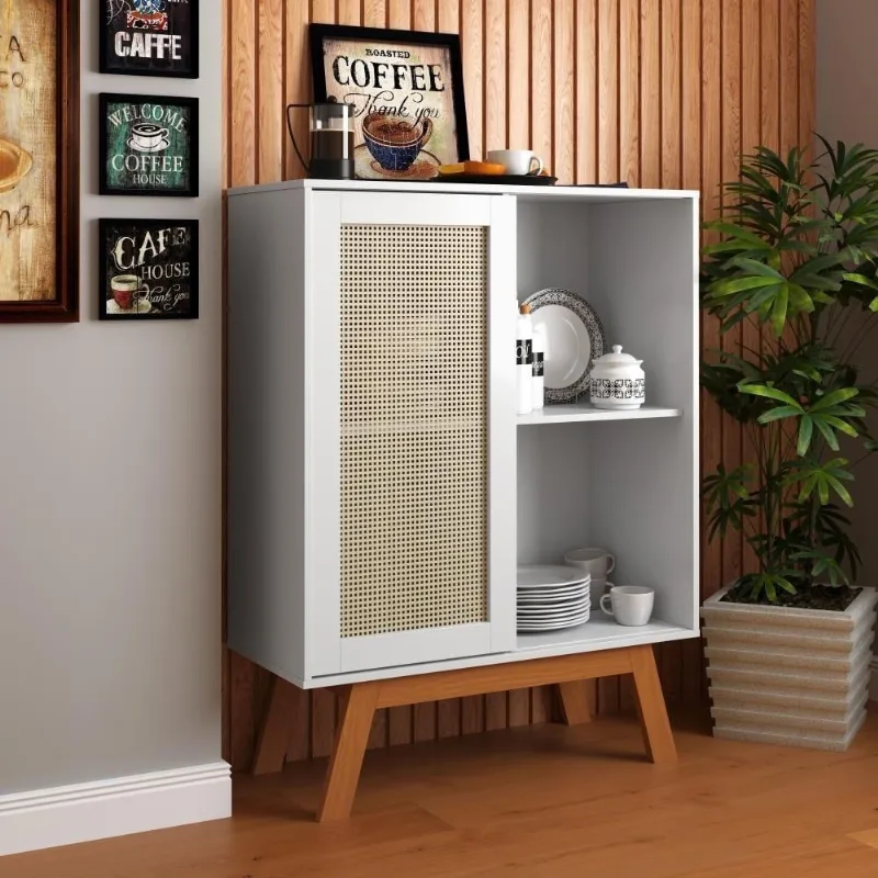 Buffet Bar Barcelona 1 Porta de Correr 1 Prateleira MDF 90CM Branco