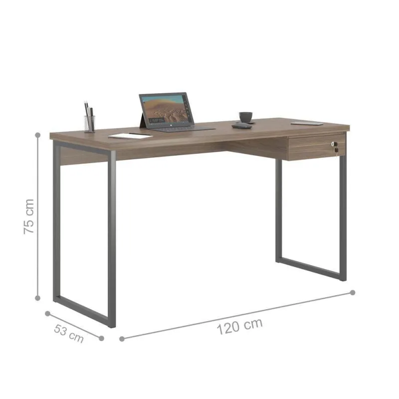Escrivaninha Retangular Aquarela Moderno 1 Gaveta MDP 120CM Affara - OUTRAS - Agro