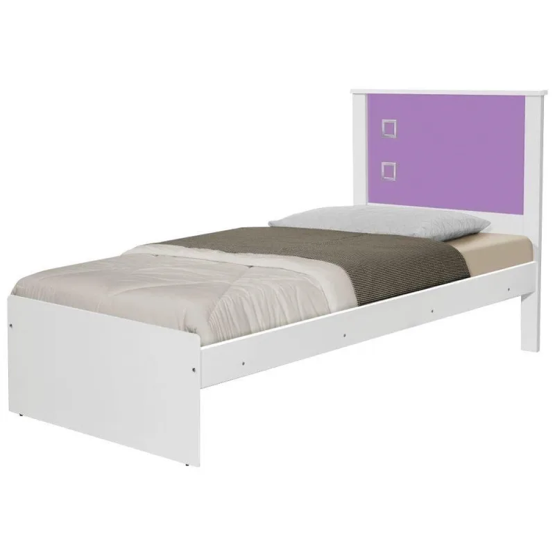Cama Solteiro com Cabeceira Modelo Alicante MDF-MDP Branco Casah - Casah - Móveis