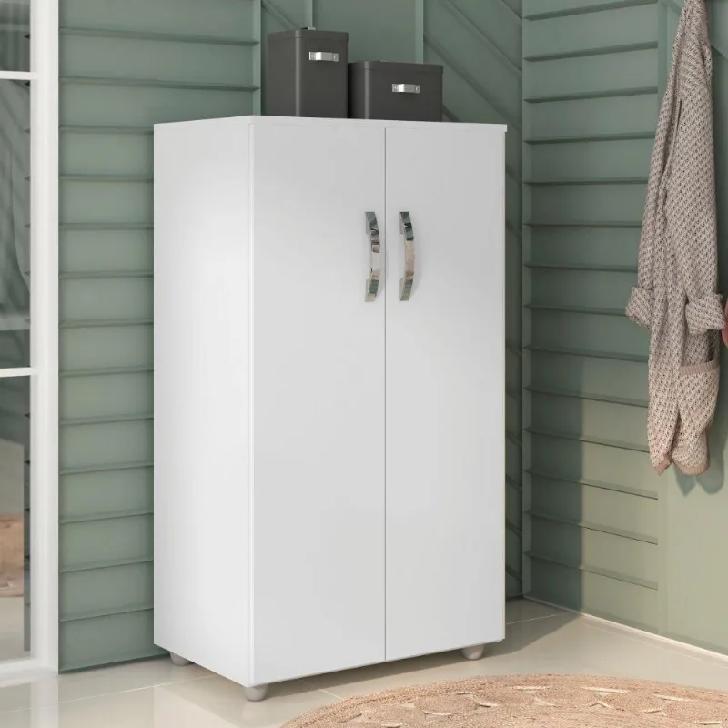 Armário Baixo Multiuso Belero Panda 2 Portas 3 Prateleiras MDP 60CM Branco AJL