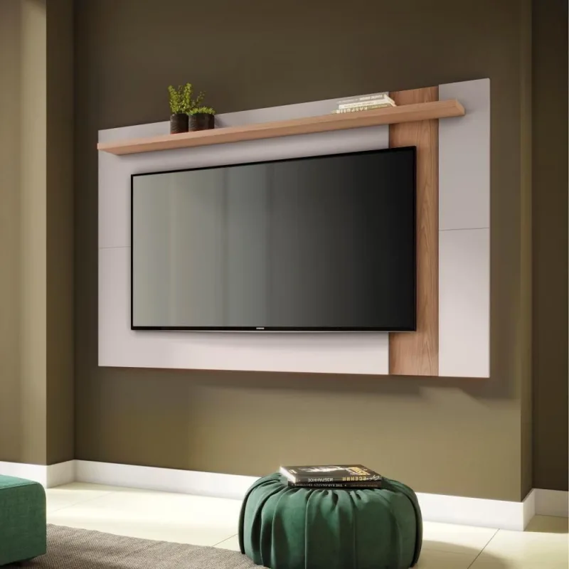 Painel para TV Maya 70 Polegadas 180CM MDP Extensível Off-White Matte Freijó - colibri móveis - Agro
