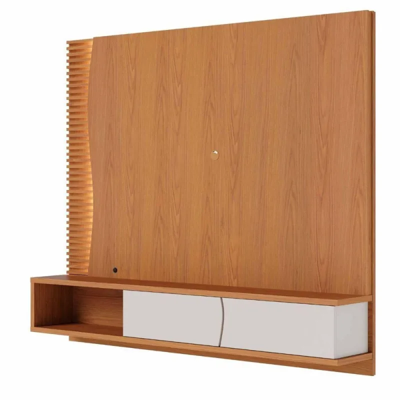 Conjunto de Sala Home Lume Nobre Freijó Off White para TV 65 Polegadas com Iluminação LED Colibri - colibri móveis - Casa E Construção