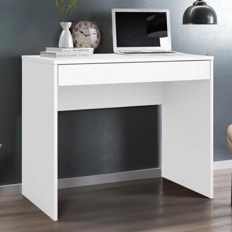 Escrivaninha Retangular Nina Moderno 2 Gavetas MDP 91CM Branco - Demóbile - Agro