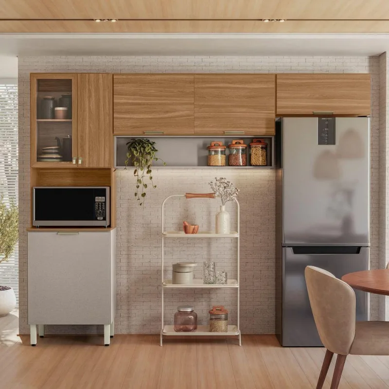 Kit Cozinha Villa Mistral 6 Portas MDF 250CM Nude Demóbile - Demóbile - Agro