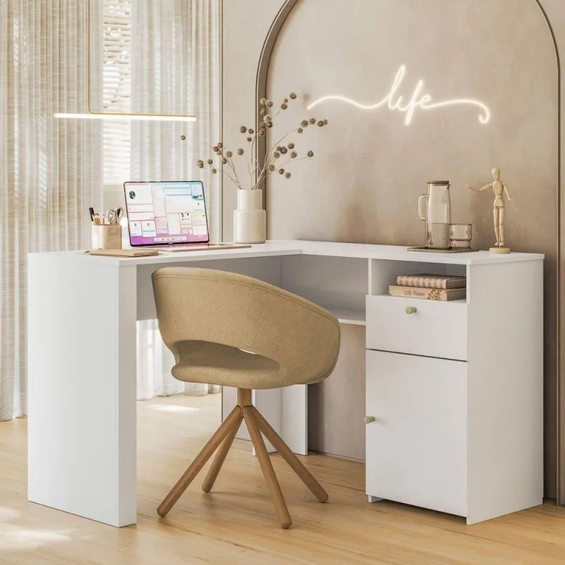 Escrivaninha Nexus 1 Gaveta MDF MDP 112,5CM Branco Möbler - möbler - Agro