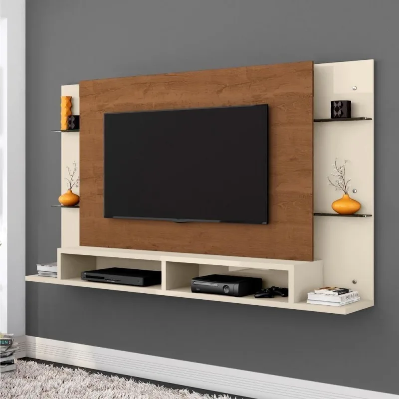 Painel para TV Janeth Off White Nature 55 Polegadas 182,6CM MDP Möbler - möbler - Agro