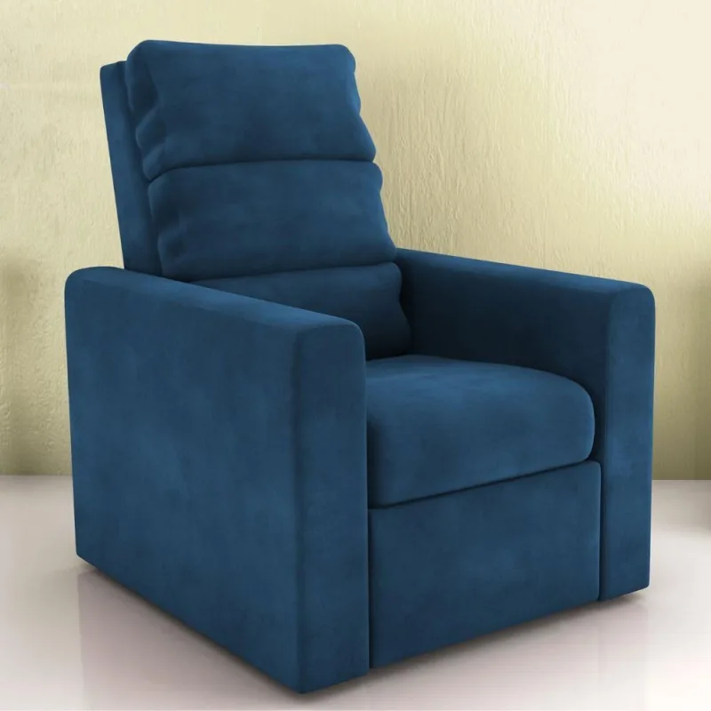 Poltrona Reclinável Ayla Veludo Azul Encosto Manual Conforto Espuma D23 Sala de Estar Matrix - matrix - Agro