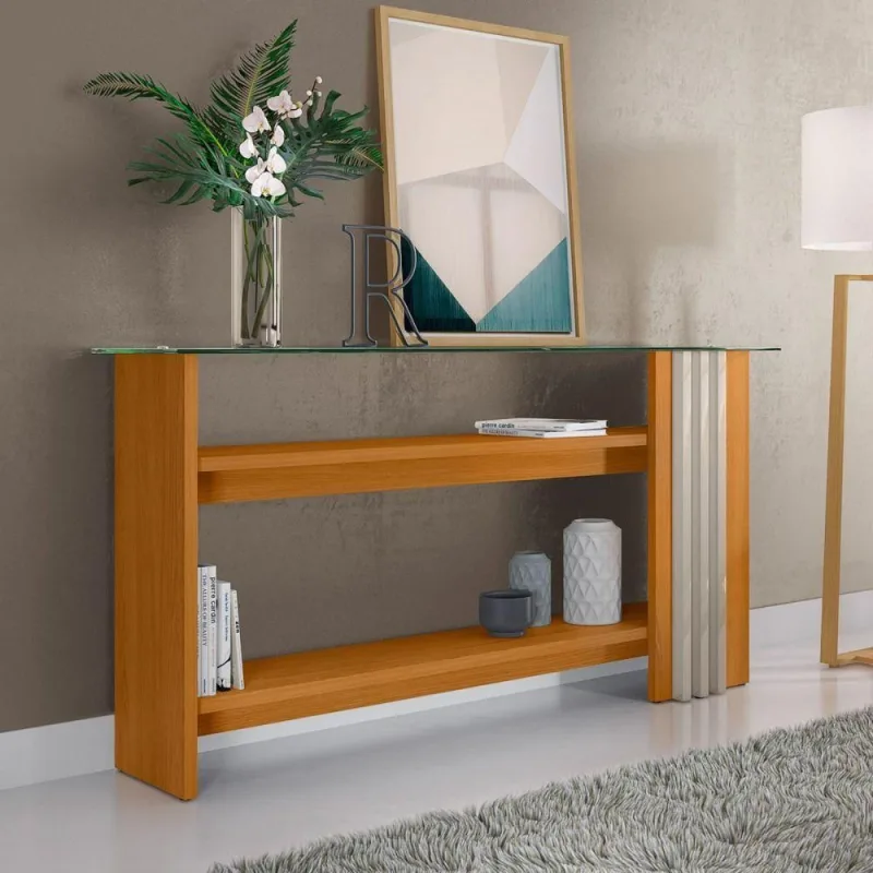 Conjunto Sala Aparador Mesa de Centro Toscana MDP Cinamomo Off White Casah - Casah - Móveis