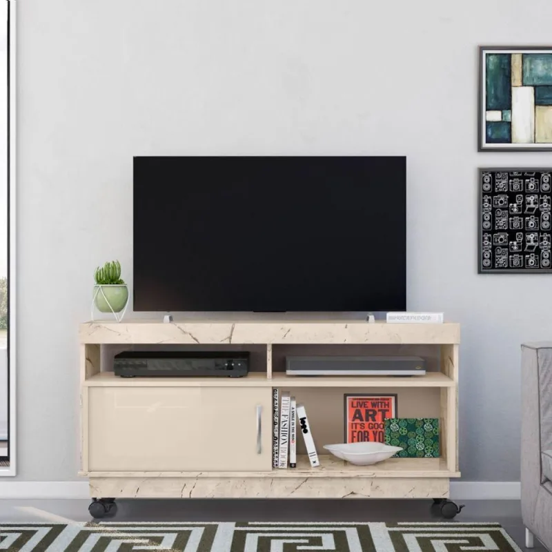 Rack para TV Rack Benício 50" 121CM MDP Calacata Off White Casah - Casah - Agro