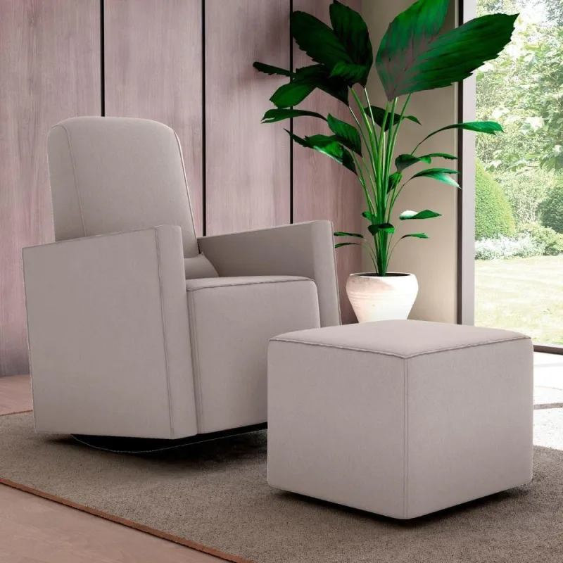 Poltrona com Puff para Amamentação Porto de Savana Suede Assento D23 Bege Matrix - matrix - Agro