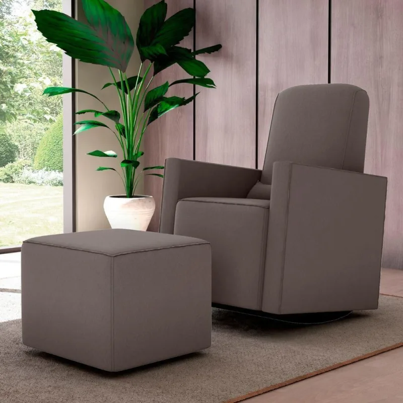 Poltrona com Puff para Amamentação Órion Reclinável Suede Cappuccino Matrix - matrix - Agro