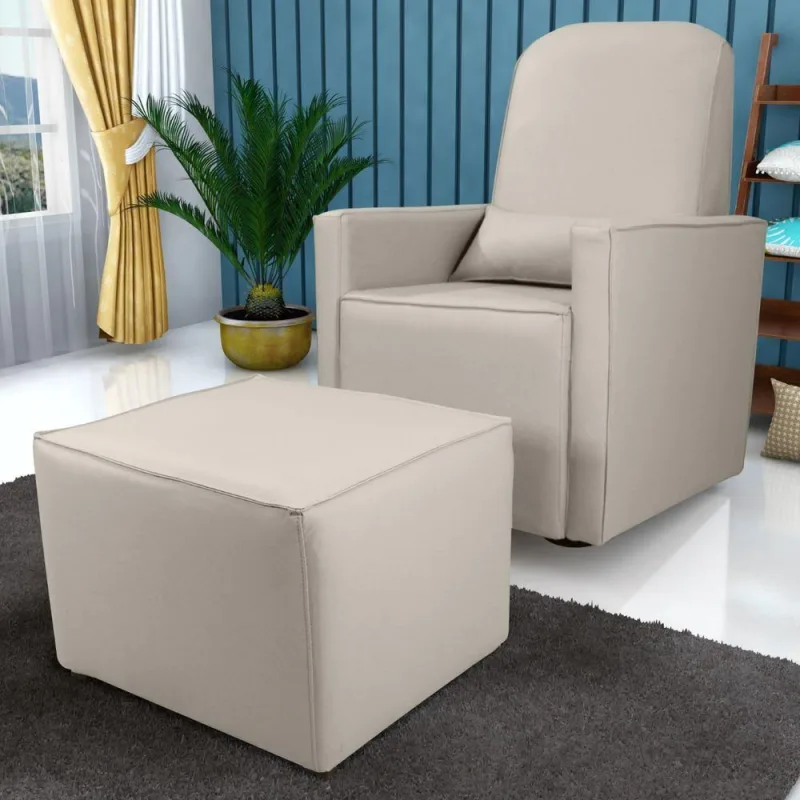 Poltrona com Puff para Amamentação Modelo Tom Base de Balanço Bege Matrix - matrix - Agro