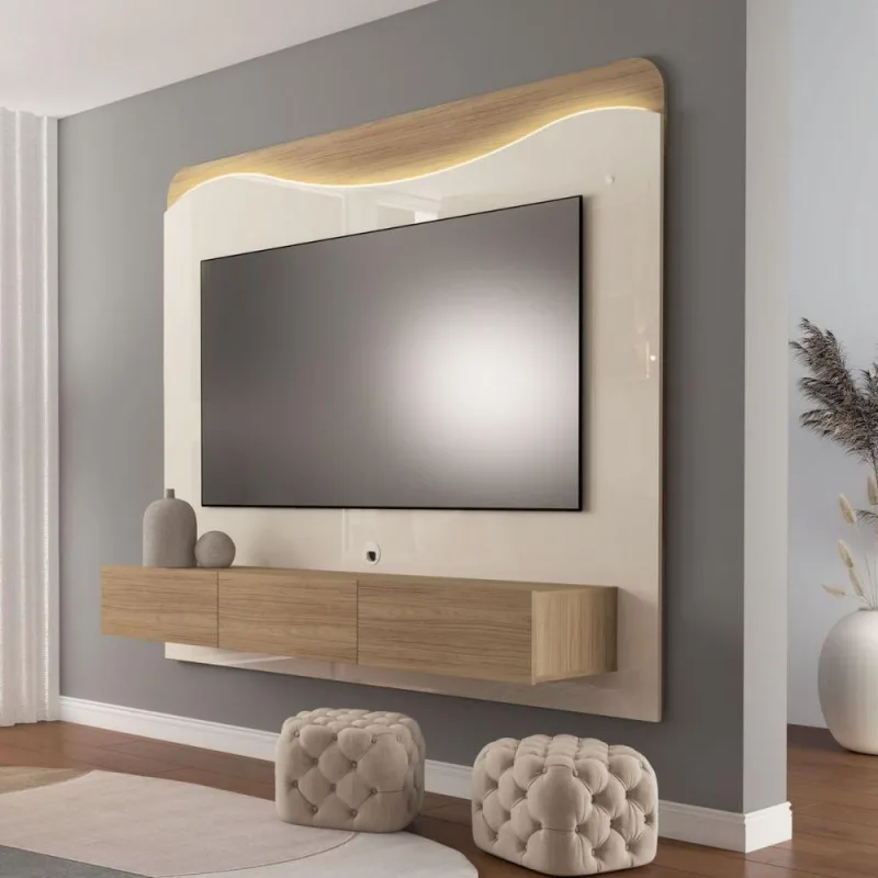 Rack com Painel para TV Valen 47 Polegadas MDP com Led Marrom Artely - artely - Agro