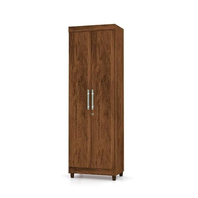 Armário Multiuso Vértice 2 Portas 5 Prateleiras MDP 60CM Imbuia Vila Rica