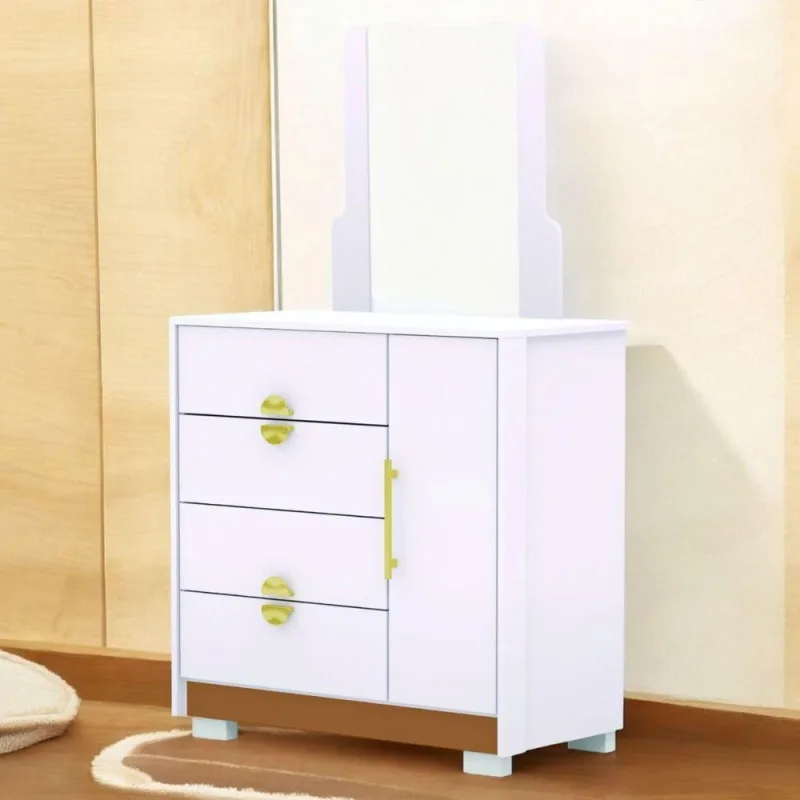 Cômoda Sapateira Savana 4 Gavetas MDP MDF Branco Vila Rica - Vila Rica - Móveis