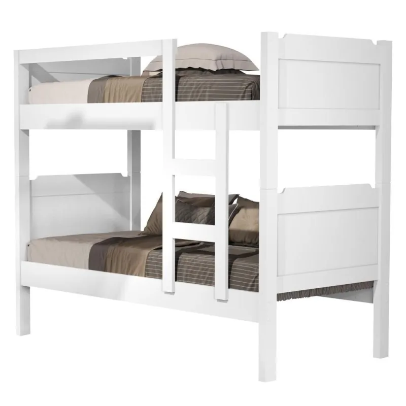 Beliche Solteiro Kassandra com Colchões MDF Branco Basoto Brasil - OUTRAS - Móveis