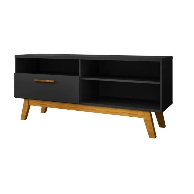 Rack para TV Rack Paládio Até 55 Polegadas MDP Preto Fosco Bechara Móveis - OUTRAS - Agro