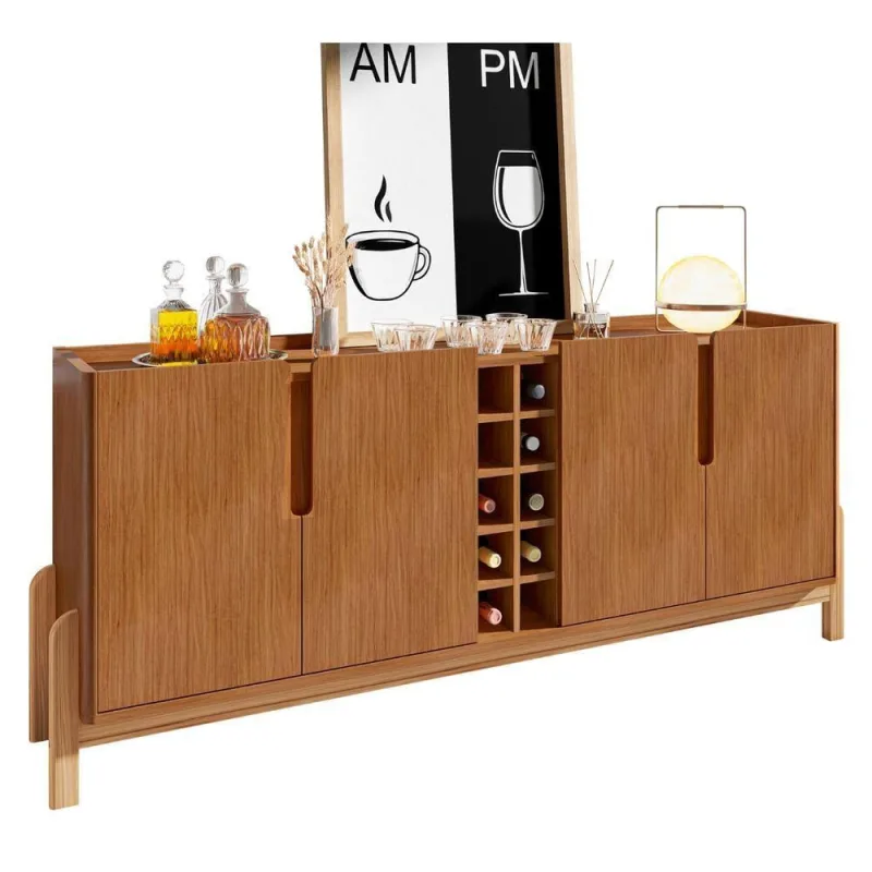 Buffet Solar 2 Portas com Adega 2 Prateleiras MDP-MDF 190CM Cedro Casa D Móveis - Casa D Móveis - Casa E Construção