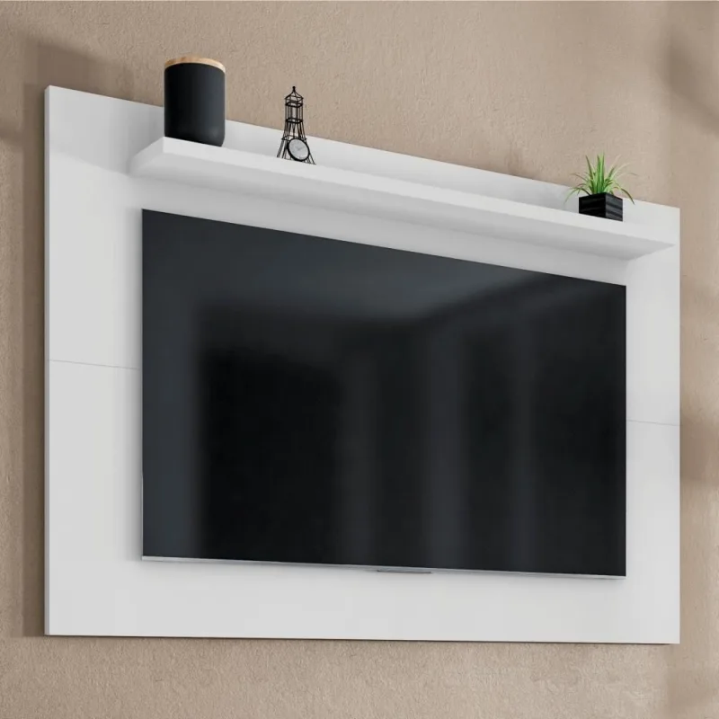Painel para TV Aquarela 50 Polegadas 135CM MDP Branco Casa D Móveis - Casa D Móveis - Agro