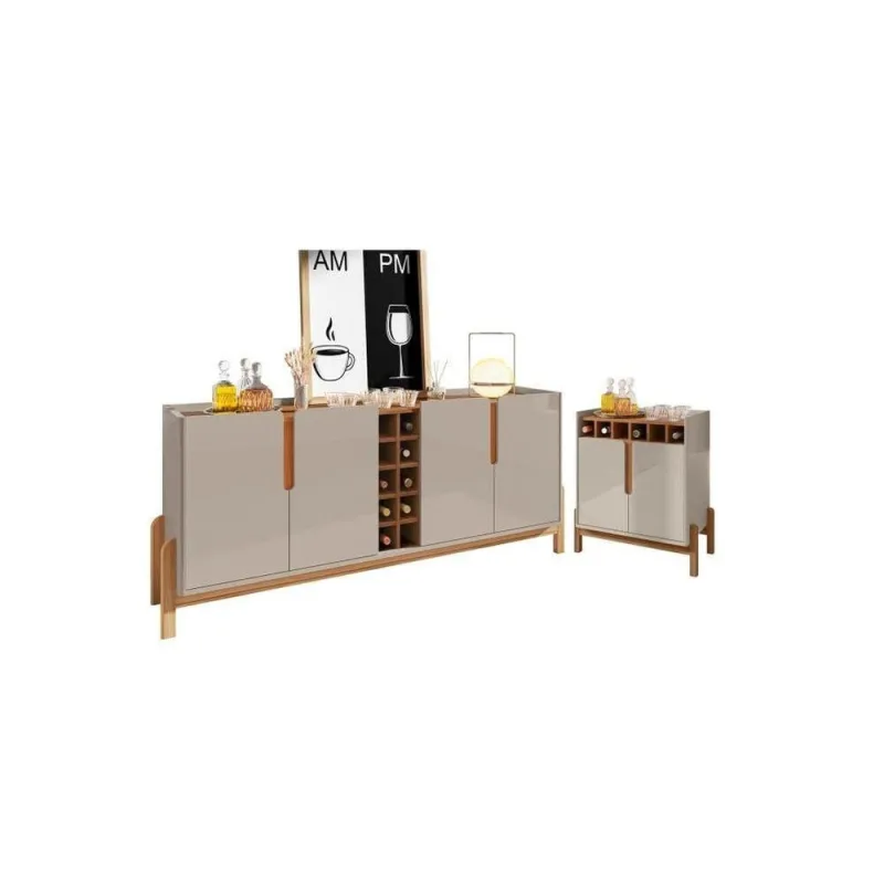 Jogo Buffet e Bar Orleans Tampo em MDP Adega Off White Cedro 190CM Casa D Móveis - Casa D Móveis - Agro