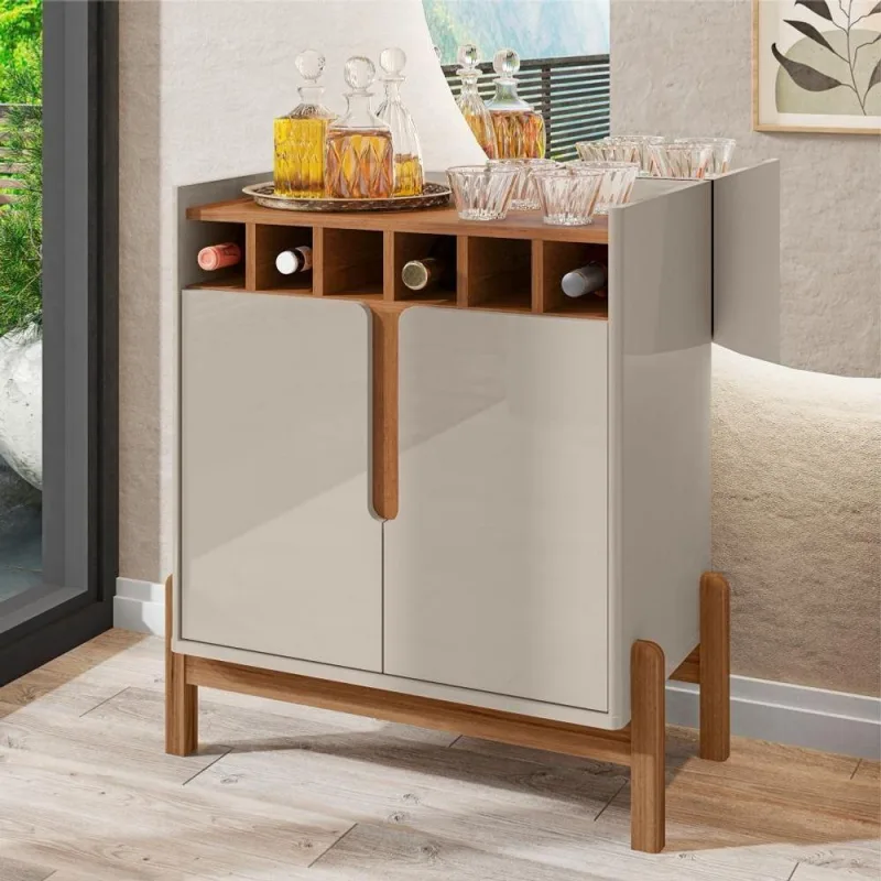 Bar Vila Do Horizonte Bar Adega Madrid Off White Cedro 2 Portas Mdf-mdp 75cm - Não Informado - Móveis