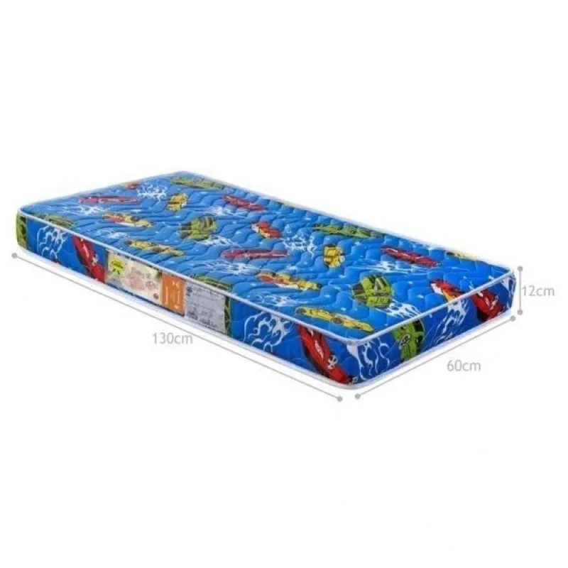 Colchão de Berço Colchão Berço 1 Lado Plastificado D18 60x12x130 Carros Azul Casah - Casah - Colchões