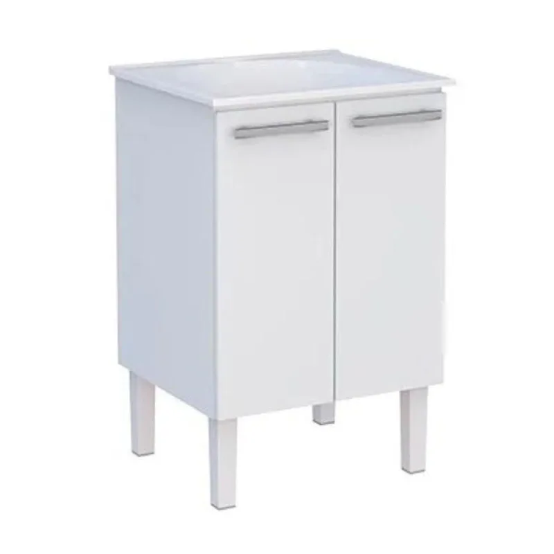 Gabinete para Lavanderia com Tanque Linha Dourada 2 Portas Aço Branco 60CM Cozimax - Cozimax - Agro