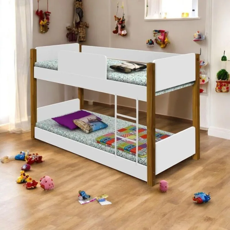 Beliche Infantil Aura Serena com Colchão MDF Branco Divaloto Móveis - OUTRAS - Colchões
