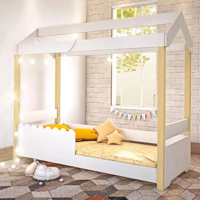 Cama Box com Colchão Solteiro Cama Jéssica Branco com LED Divaloto Móveis - OUTRAS - Colchões