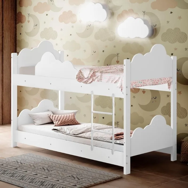 Beliche Helena com Colchões e 2 Luminárias MDF Branco Infantil Divaloto Móveis