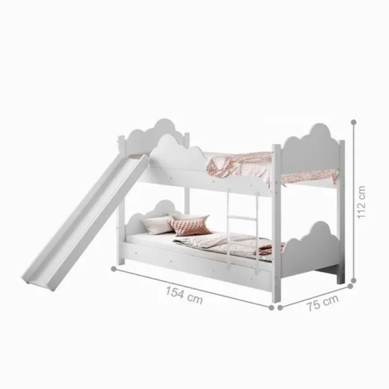 Beliche Infantil Toscana com Escorregador MDF Branco Divaloto Móveis - OUTRAS - Móveis