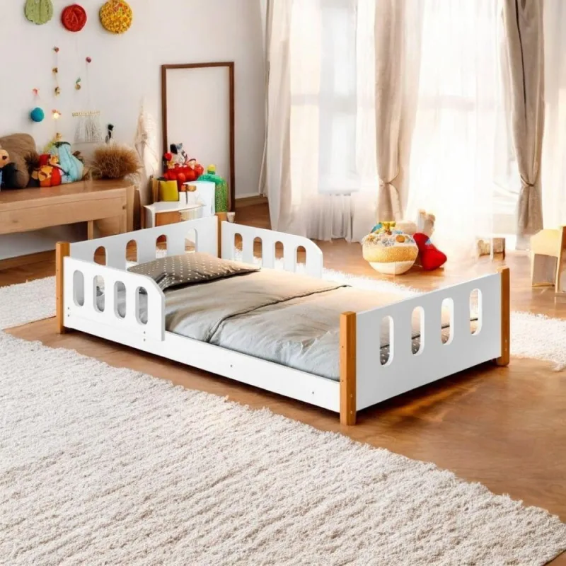 Cama Infantil Yara Mimo Branca MDF Branco Pintura Brilho Verniz UV Divaloto Móveis - OUTRAS - Móveis