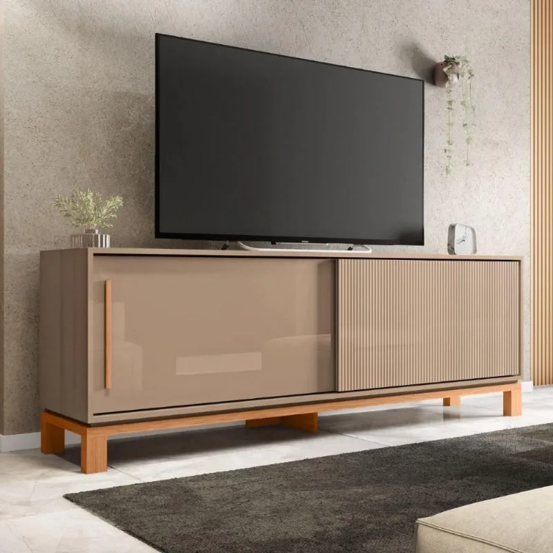 Bancada Mondrian 1.8 65" 179.4CM MDP com Nicho e Portas Correr Fosco Mais de Casa