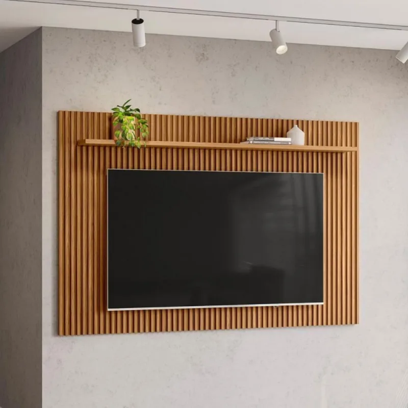 Painel para TV Genova 2.0 201CM MDP e MDF com Nicho para TV Até 75 Polegadas Nature Fosco Casah - Casah - Agro